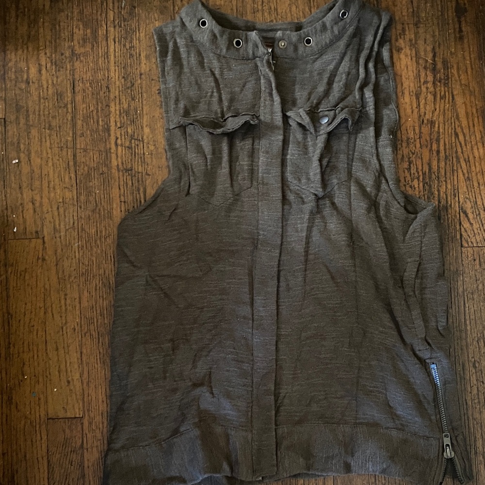 Free People Charcoal Sleeveless Sweater